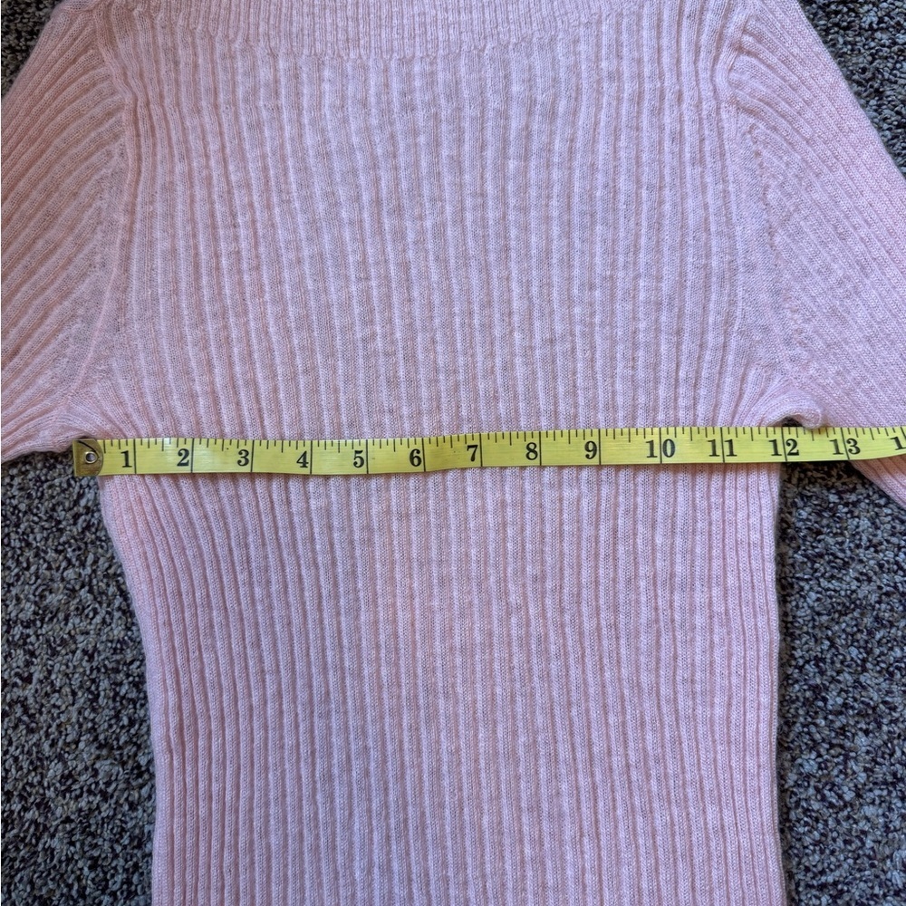 Rag and Bone Pink Ribbed Women Mohair Sweater size S/P Long Sleeve Lightweight - Picture 7 of 10